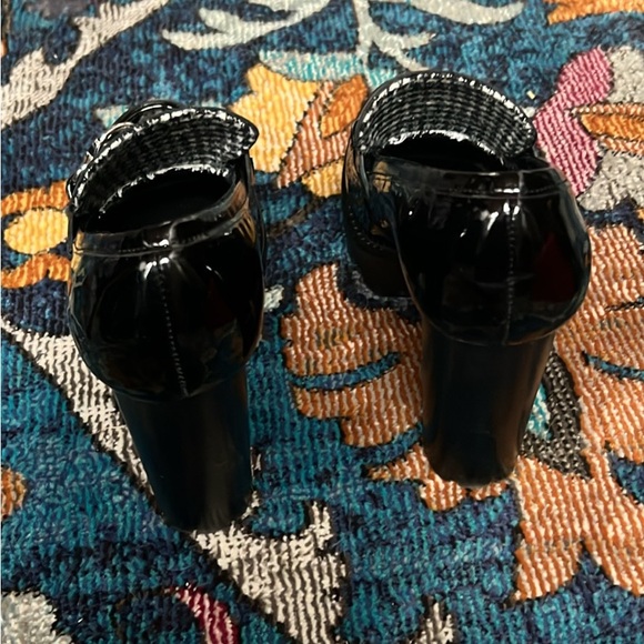 ANTONIO MELANI Black Patent High Heel Loafers / Oxfords - Picture 4 of 5